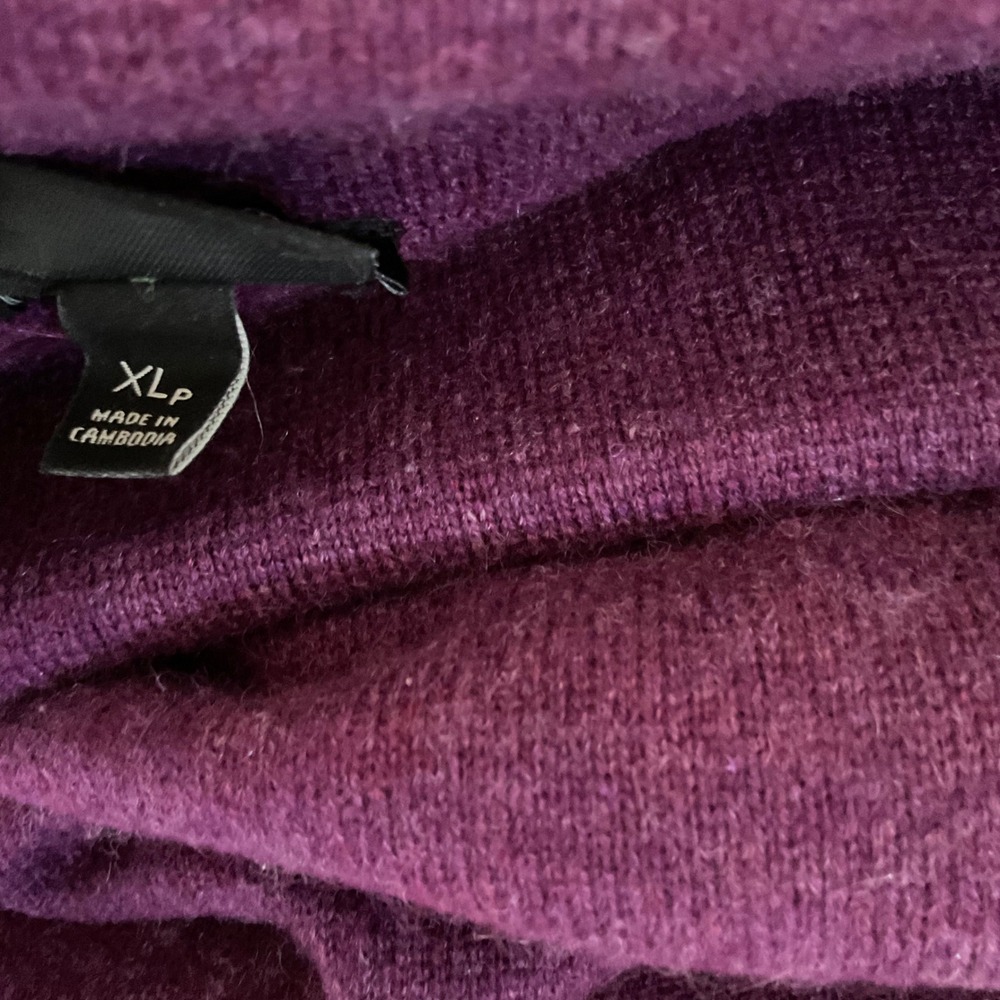 Talbots Petite Pure Cashmere Funnel Neck Sweater Plum Purple XLP KH5355 - Picture 3 of 9